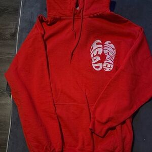Red Hoodie with Embroidery